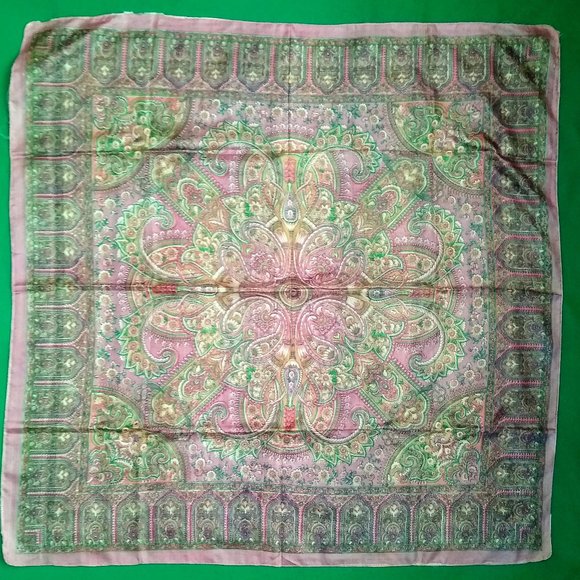 handmade Accessories - Gorgeous Rose Pink Silk Scarf Paisley India Soft